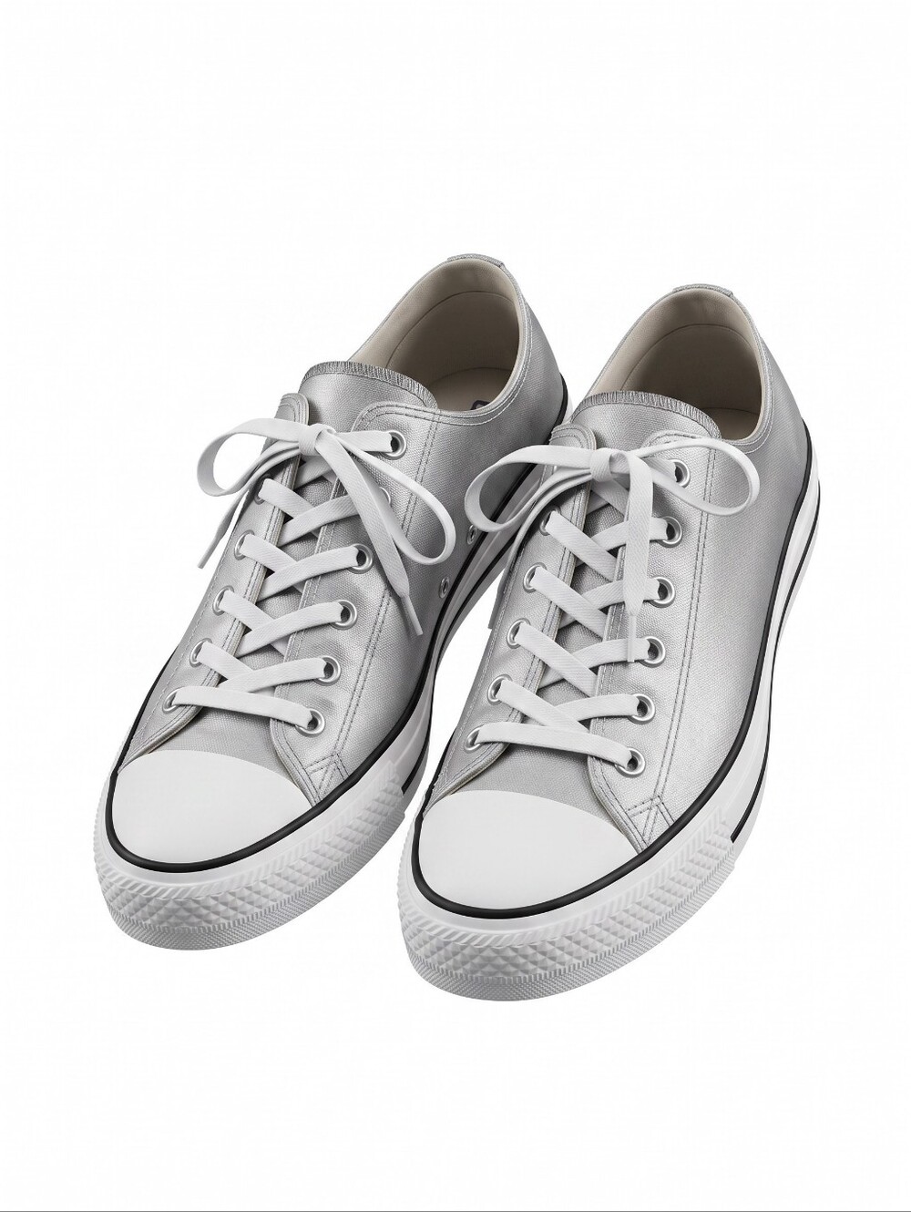 Converse Low-Top Sneakers in Silver - Picture 1 of 6